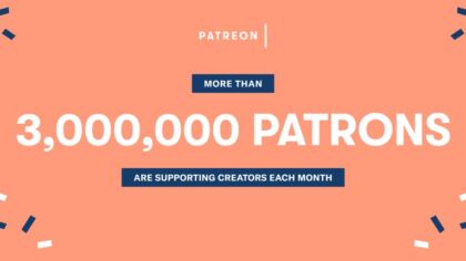 Patreon يصل إلى 3 مليون مستخدم
